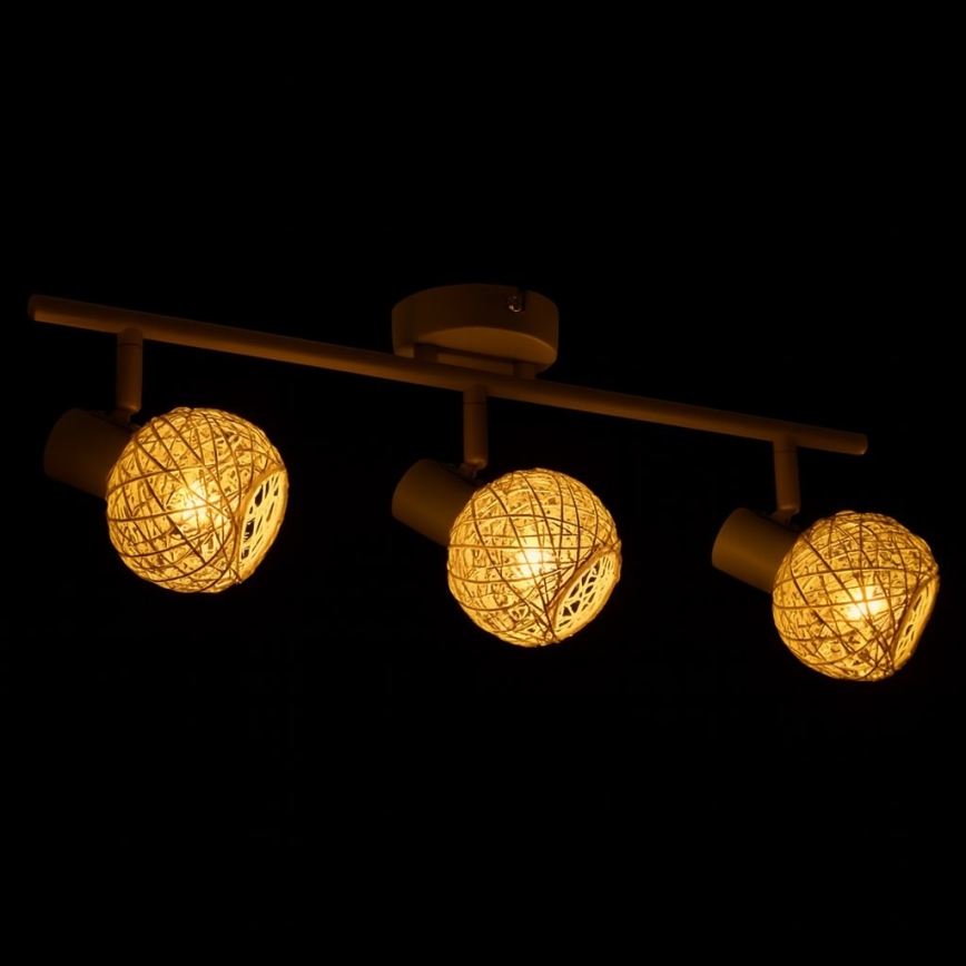 Lámpara de focos DEX 3xE14/10W/230V beige/crema