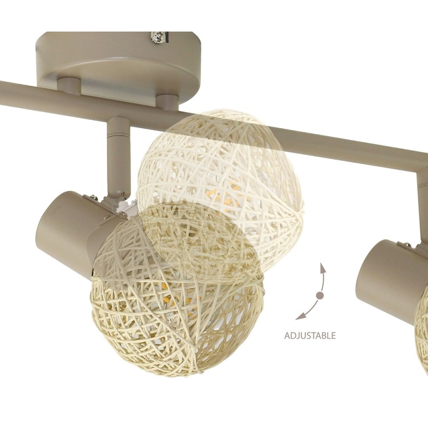 Lámpara de focos DEX 3xE14/10W/230V beige/crema