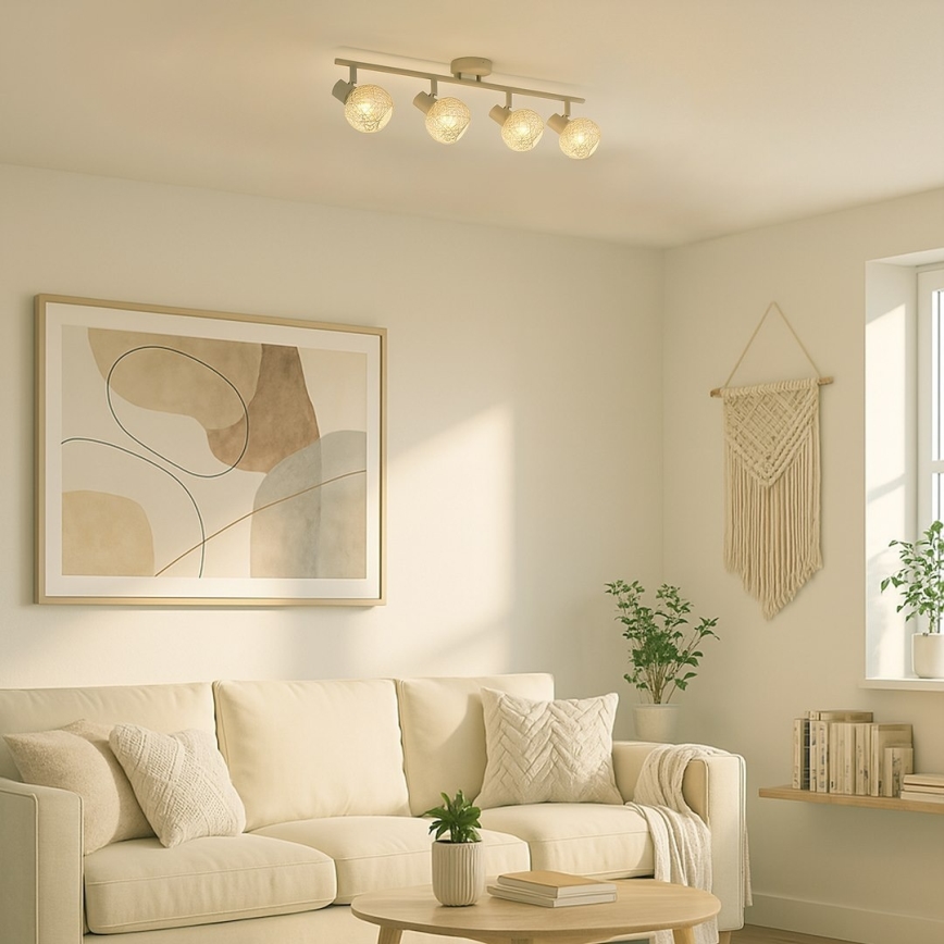 Lámpara de focos DEX 4xE14/10W/230V beige/crema