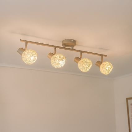 Lámpara de focos DEX 4xE14/10W/230V beige/crema
