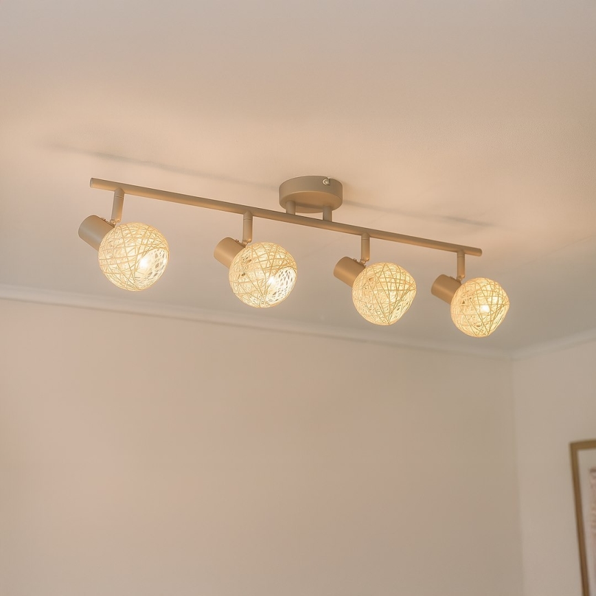 Lámpara de focos DEX 4xE14/10W/230V beige/crema