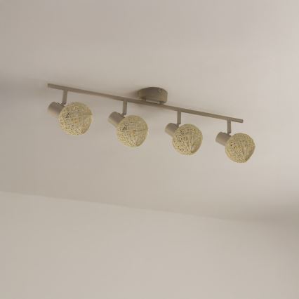 Lámpara de focos DEX 4xE14/10W/230V beige/crema