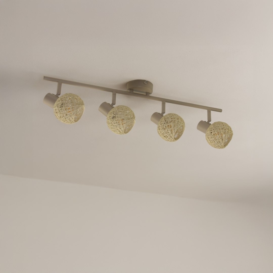Lámpara de focos DEX 4xE14/10W/230V beige/crema