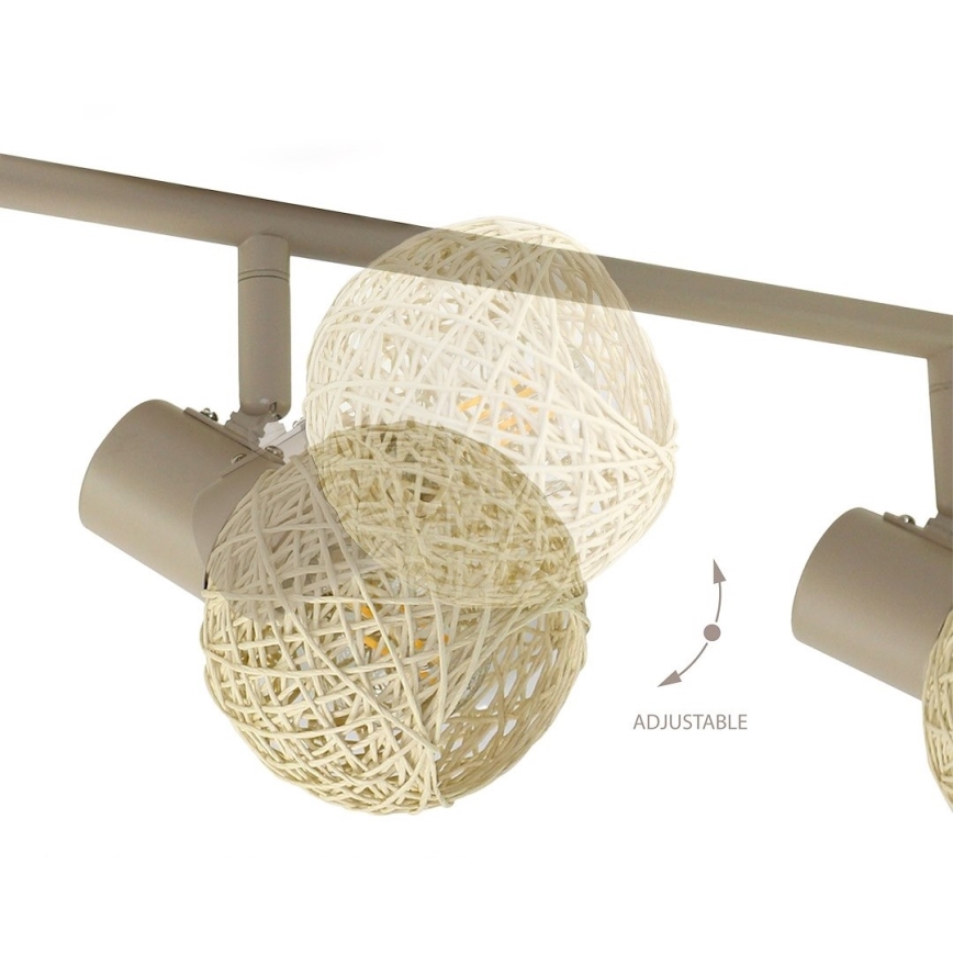 Lámpara de focos DEX 4xE14/10W/230V beige/crema