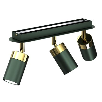 Lámpara de focos JOKER 3xGU10/25W/230V verde/dorado