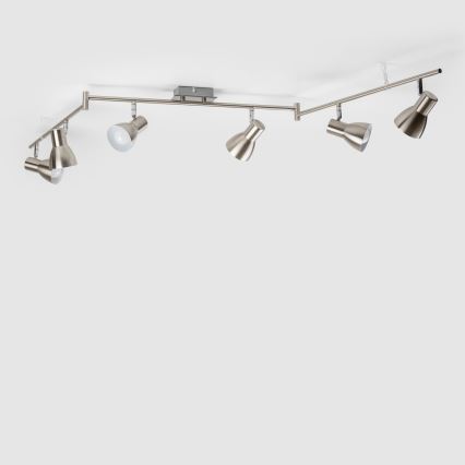 Lámpara de focos LED 6xE14/5W/230V, cromo mate