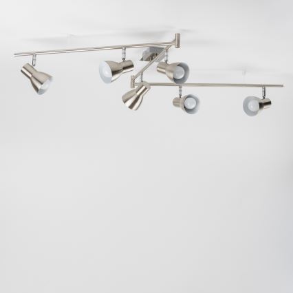 Lámpara de focos LED 6xE14/5W/230V, cromo mate