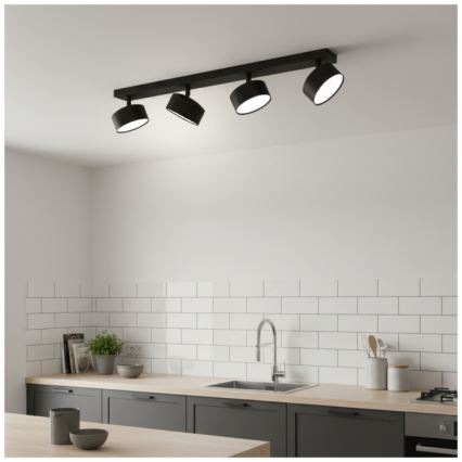 Lámpara de focos LUNVIGO 4xGX53/35W/230V negra