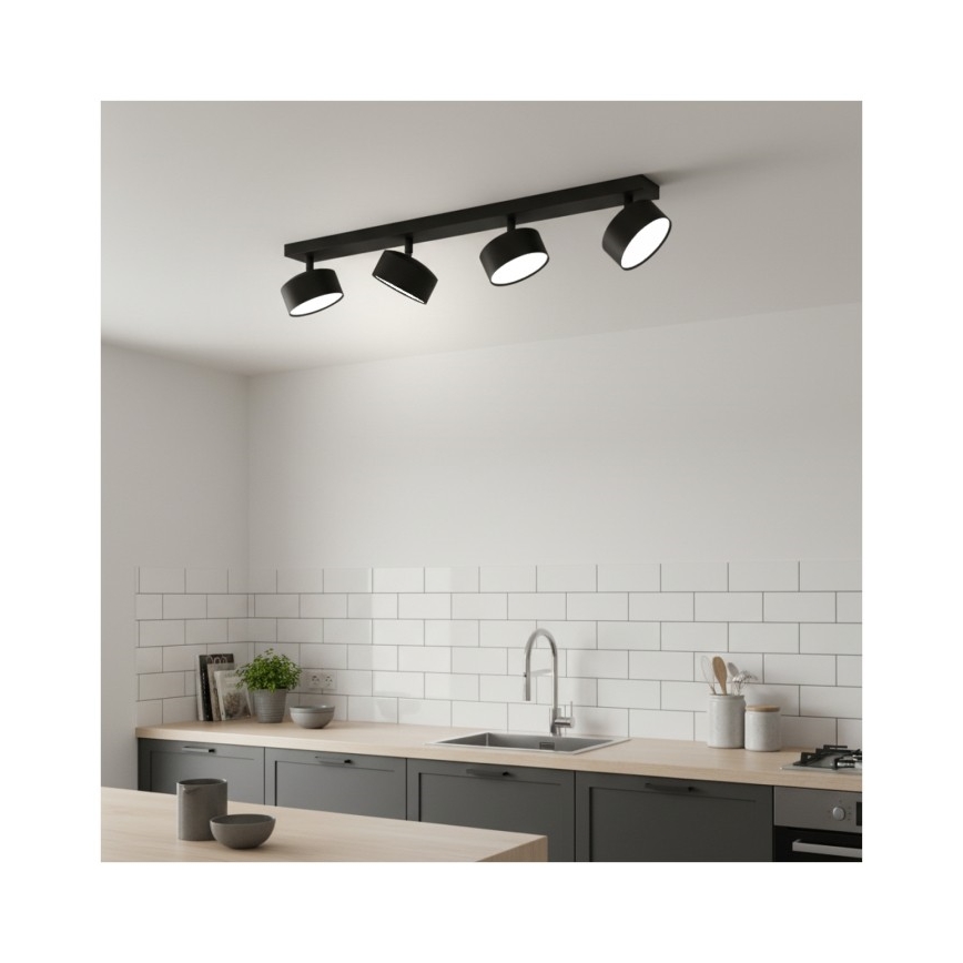 Lámpara de focos LUNVIGO 4xGX53/35W/230V negra