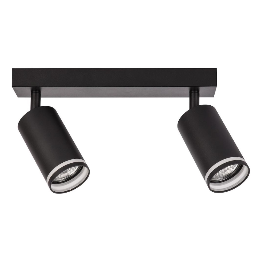 Lámpara de focos PIPE 2xGU10/10W/230V negra