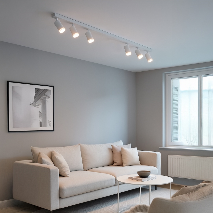 Lámpara de focos PIPE 6xGU10/10W/230V, blanco