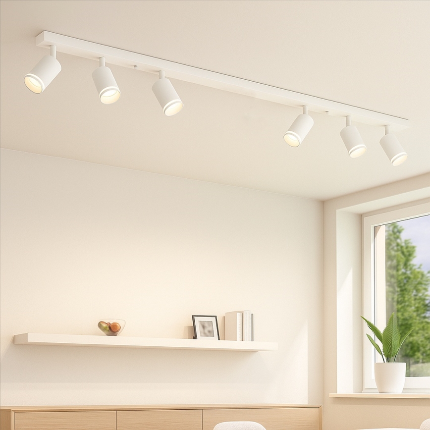 Lámpara de focos PIPE 6xGU10/10W/230V, blanco