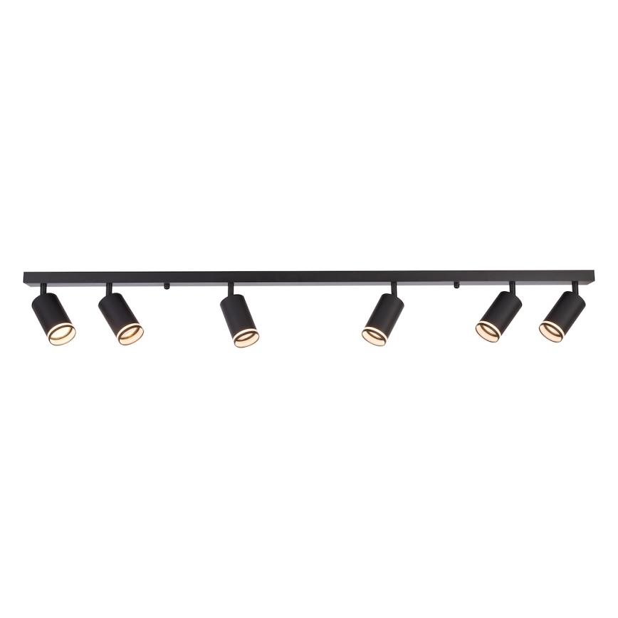 Lámpara de focos PIPE 6xGU10/10W/230V negra