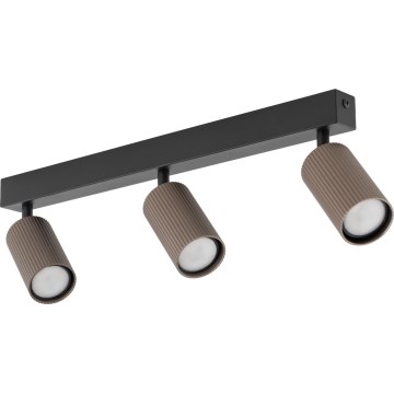 Lámpara de focos TUNE 3xGU10/10W/230V negra/marrón