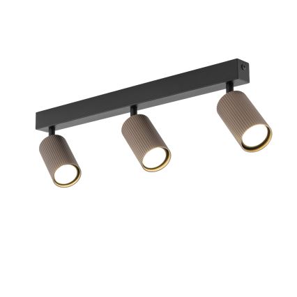 Lámpara de focos TUNE 3xGU10/10W/230V negra/marrón
