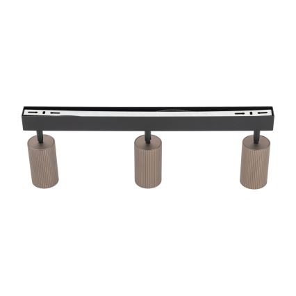 Lámpara de focos TUNE 3xGU10/10W/230V negra/marrón