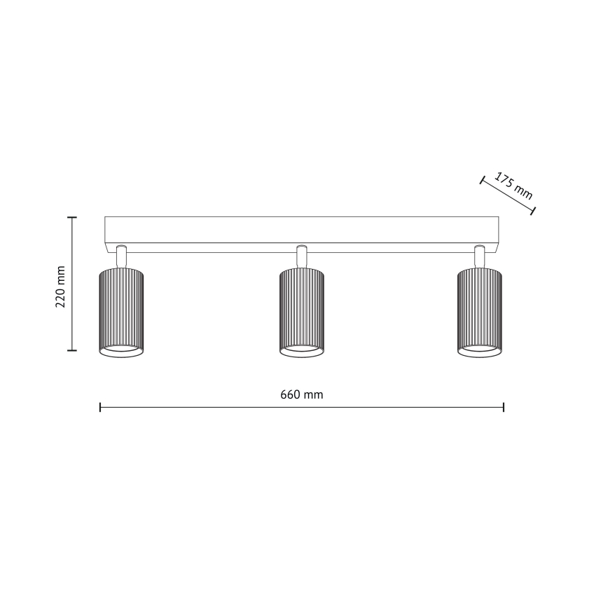 Lámpara de focos TUNE 3xGU10/10W/230V negra/marrón