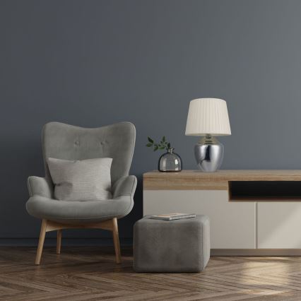 Lámpara de mesa 1xE27/25W/230V cromo brillante