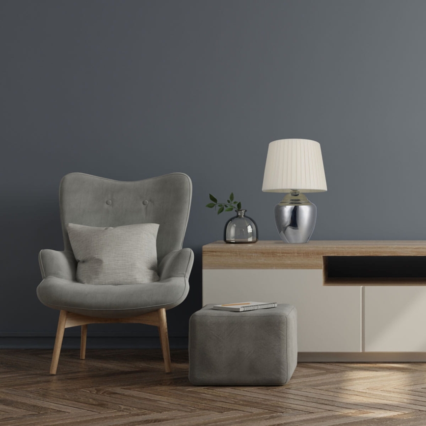Lámpara de mesa 1xE27/25W/230V cromo brillante