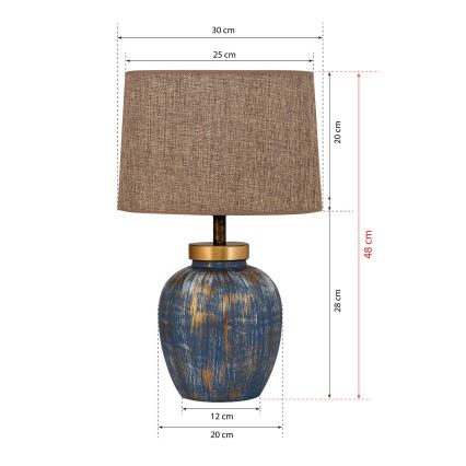 Lámpara de mesa 1xE27/40W/230V azul/beige
