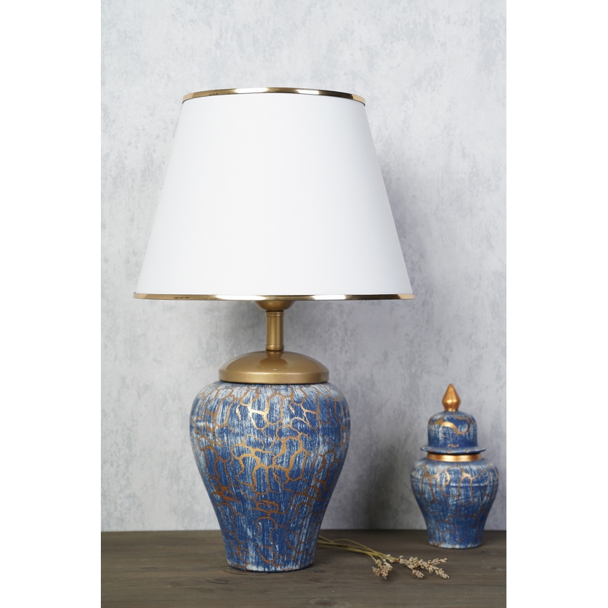 Lámpara de mesa 1xE27/40W/230V azul/dorado