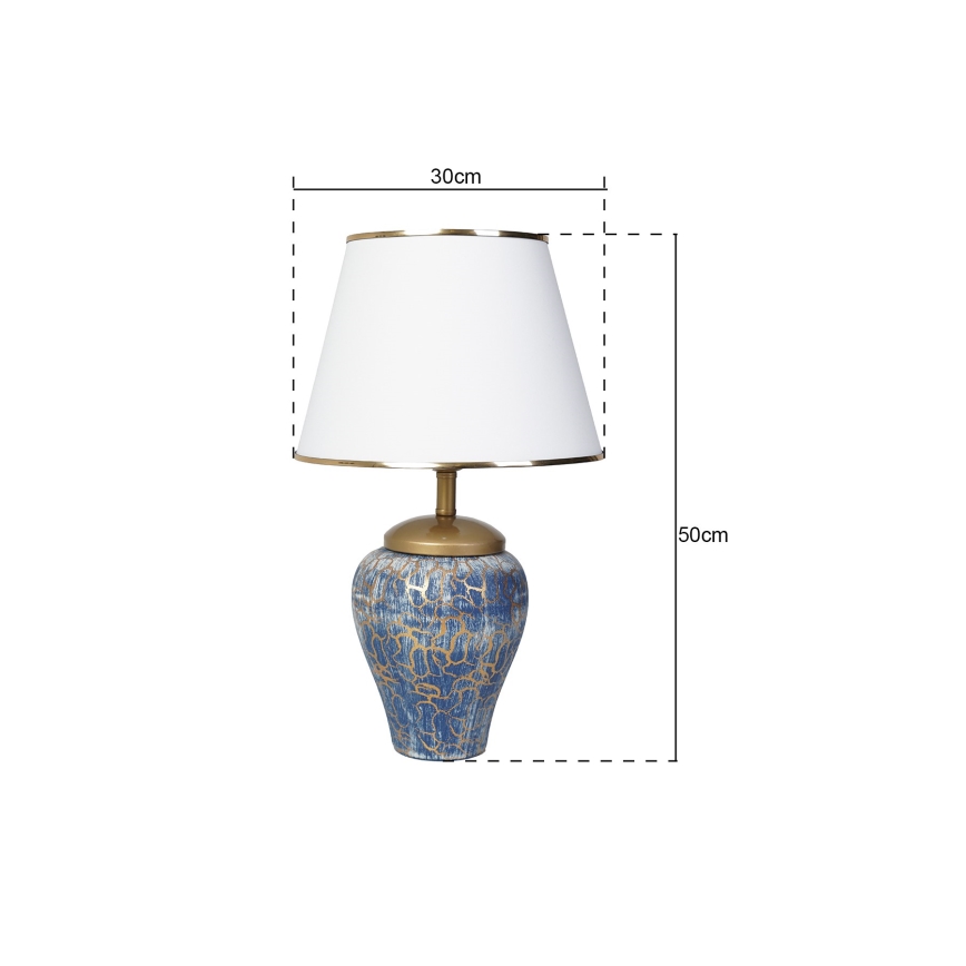 Lámpara de mesa 1xE27/40W/230V azul/dorado