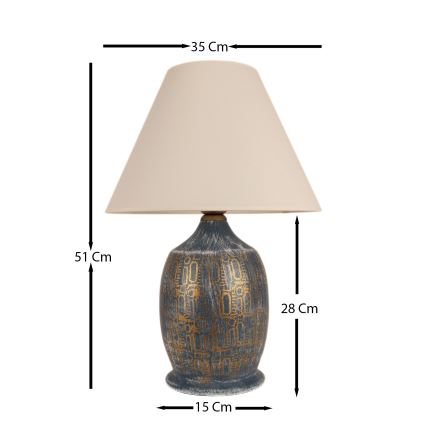 Lámpara de mesa 1xE27/40W/230V azul/dorado