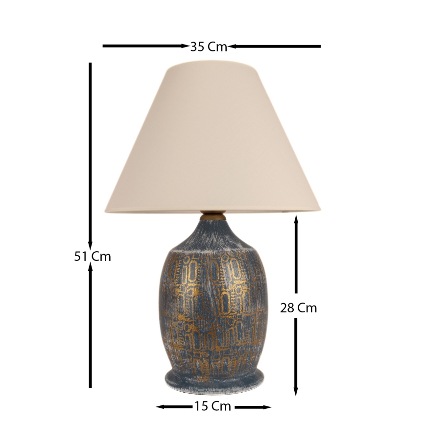 Lámpara de mesa 1xE27/40W/230V azul/dorado