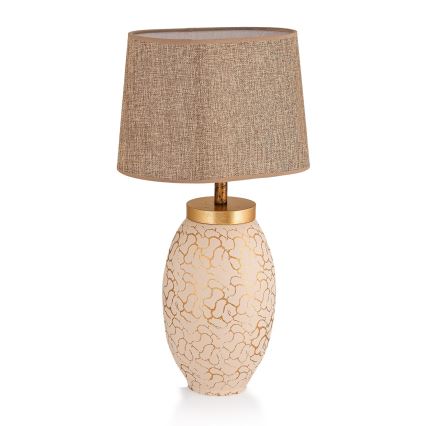 Lámpara de mesa 1xE27/40W/230V beige/dorado