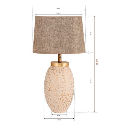 Lámpara de mesa 1xE27/40W/230V beige/dorado