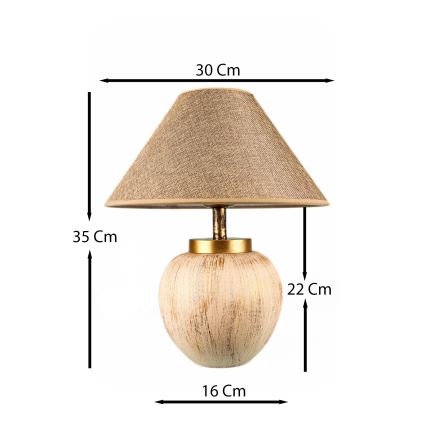 Lámpara de mesa 1xE27/40W/230V beige