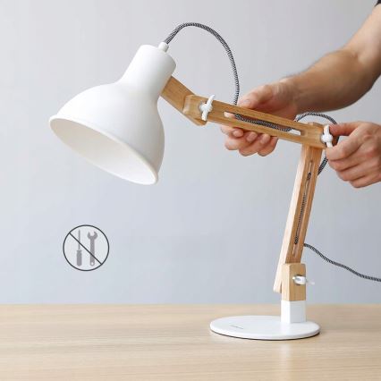 Lámpara de mesa 1xE27/40W/230V blanca