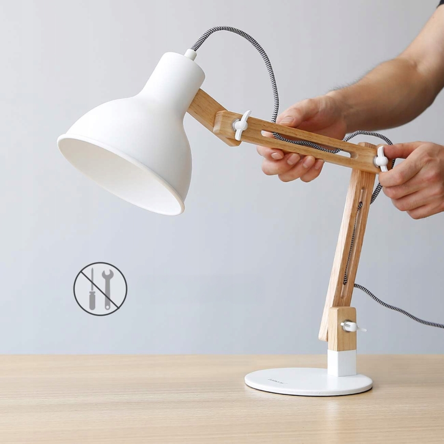 Lámpara de mesa 1xE27/40W/230V blanca