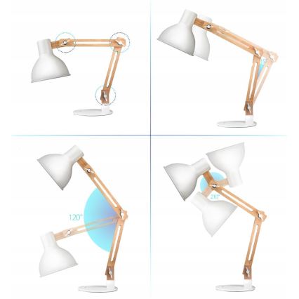 Lámpara de mesa 1xE27/40W/230V blanca