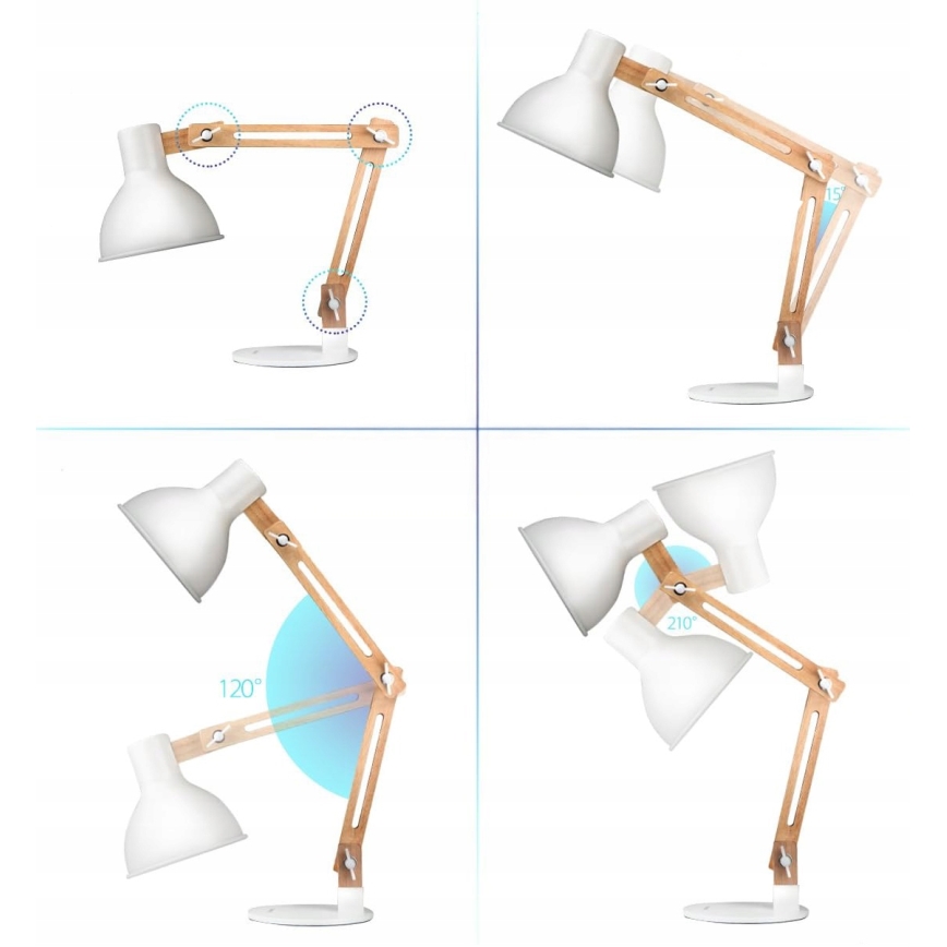 Lámpara de mesa 1xE27/40W/230V blanca