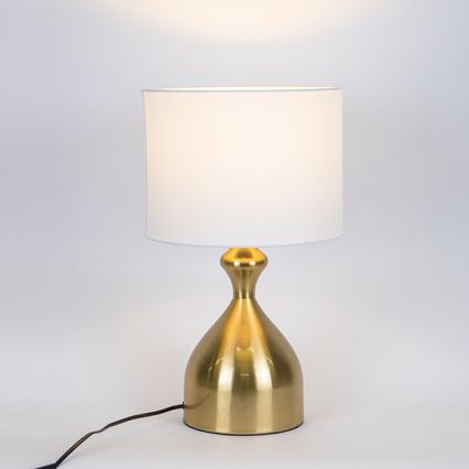 Lámpara de mesa 1xE27/40W/230V blanco/dorado