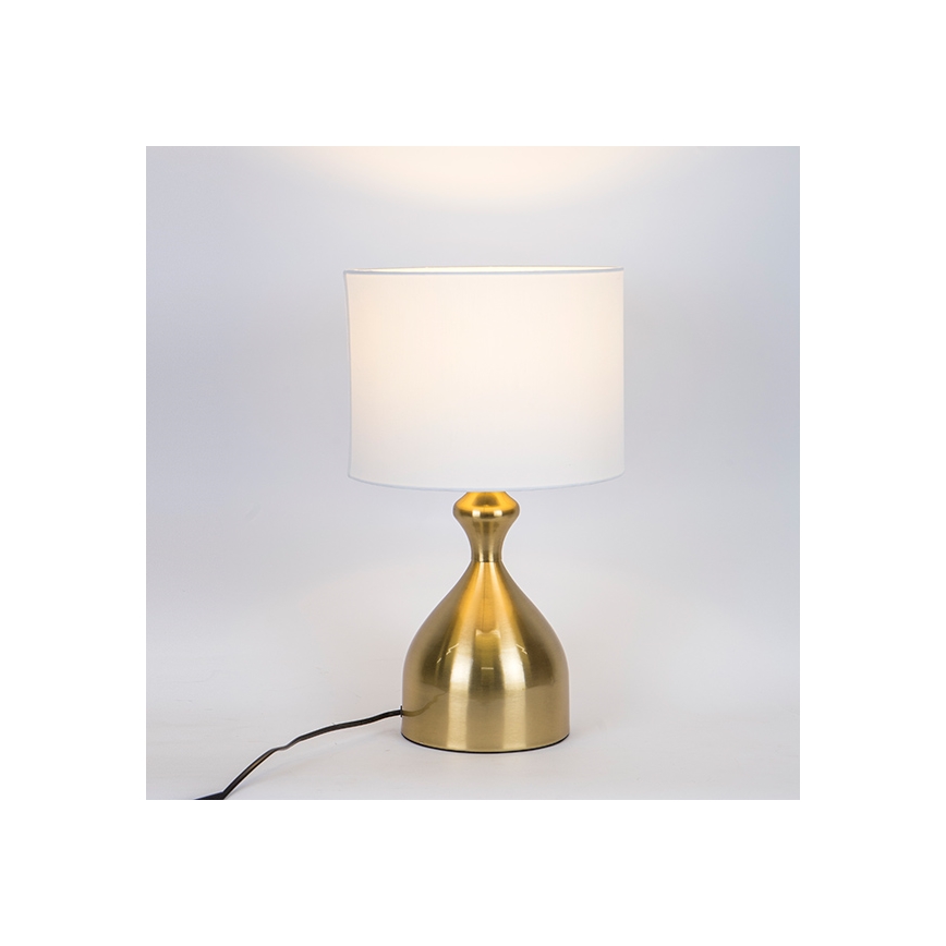 Lámpara de mesa 1xE27/40W/230V blanco/dorado