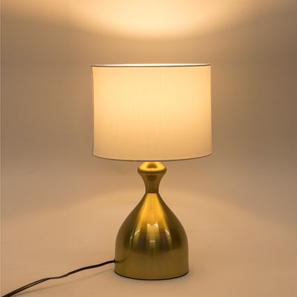 Lámpara de mesa 1xE27/40W/230V blanco/dorado