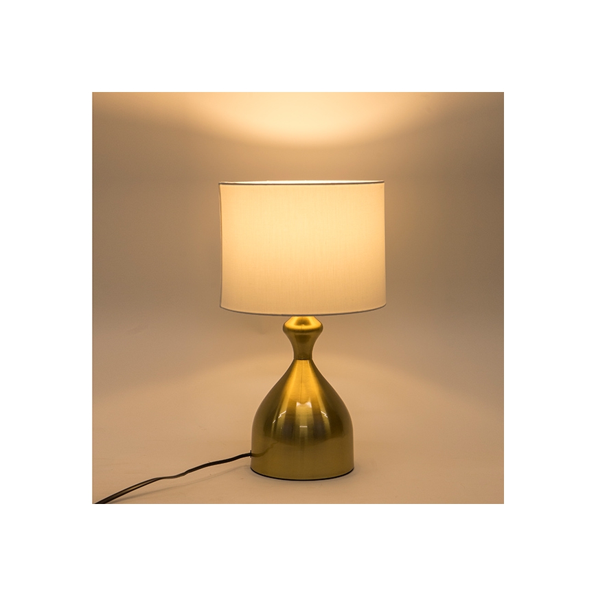 Lámpara de mesa 1xE27/40W/230V blanco/dorado