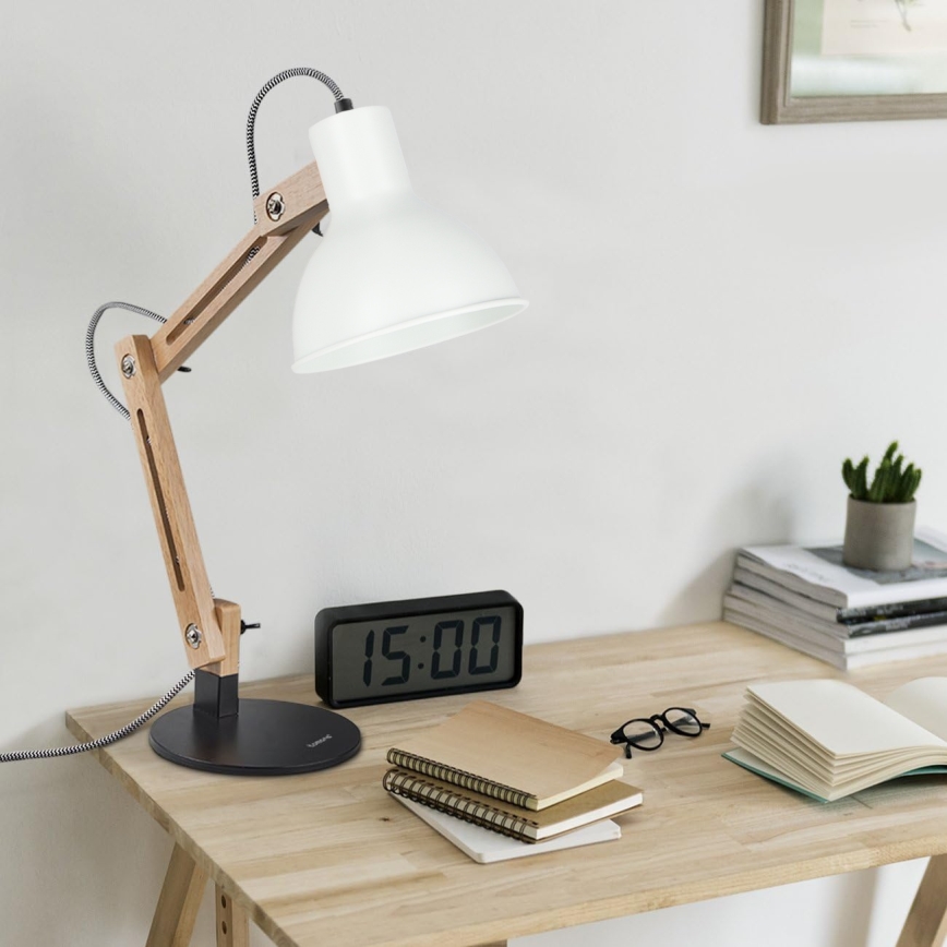 Lámpara de mesa 1xE27/40W/230V blanco/negro