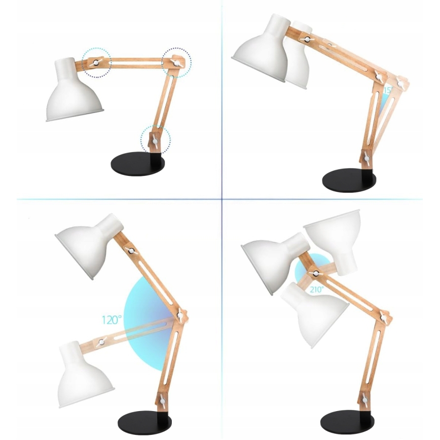 Lámpara de mesa 1xE27/40W/230V blanco/negro