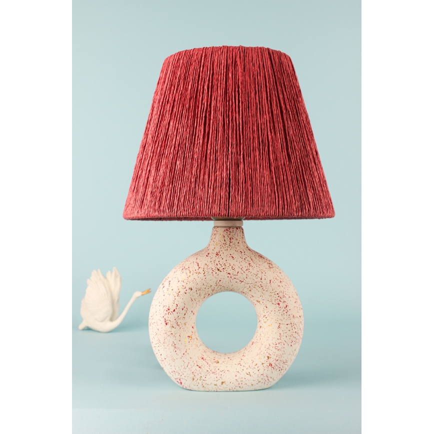 Lámpara de mesa 1xE27/40W/230V blanco/rojo