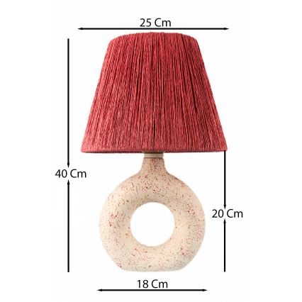 Lámpara de mesa 1xE27/40W/230V blanco/rojo