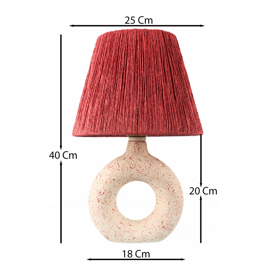 Lámpara de mesa 1xE27/40W/230V blanco/rojo