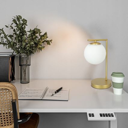 Lámpara de mesa 1xE27/40W/230V dorada/blanca