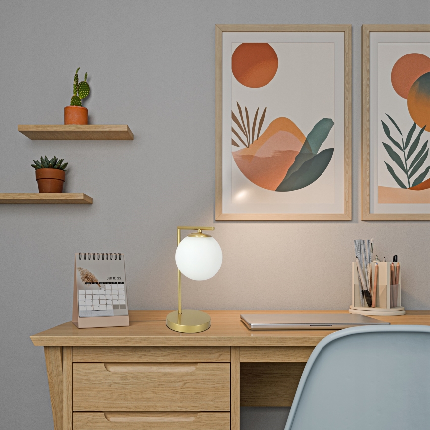 Lámpara de mesa 1xE27/40W/230V dorada/blanca