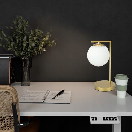 Lámpara de mesa 1xE27/40W/230V dorada/blanca