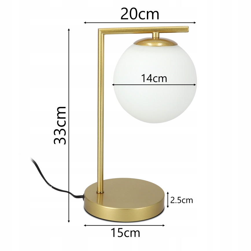 Lámpara de mesa 1xE27/40W/230V dorada/blanca