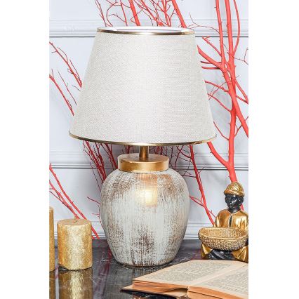 Lámpara de mesa 1xE27/40W/230V dorado/beige