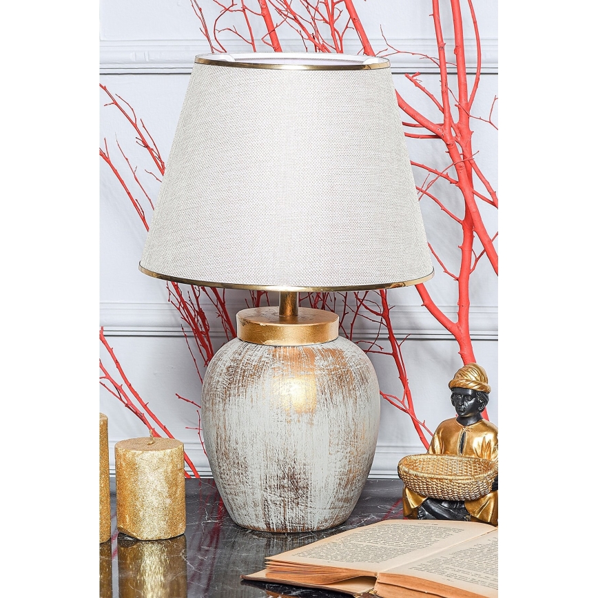 Lámpara de mesa 1xE27/40W/230V dorado/beige